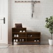 Mueble zapatero madera contrachapada roble marrón 102x36x60 cm