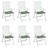 Cojines de silla 6 uds tela estampado de hojas 40x40x3