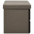 Banco de almacenaje plegable lino sintético marrón 76x38x38
