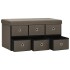 Banco de almacenaje plegable lino sintético marrón 76x38x38