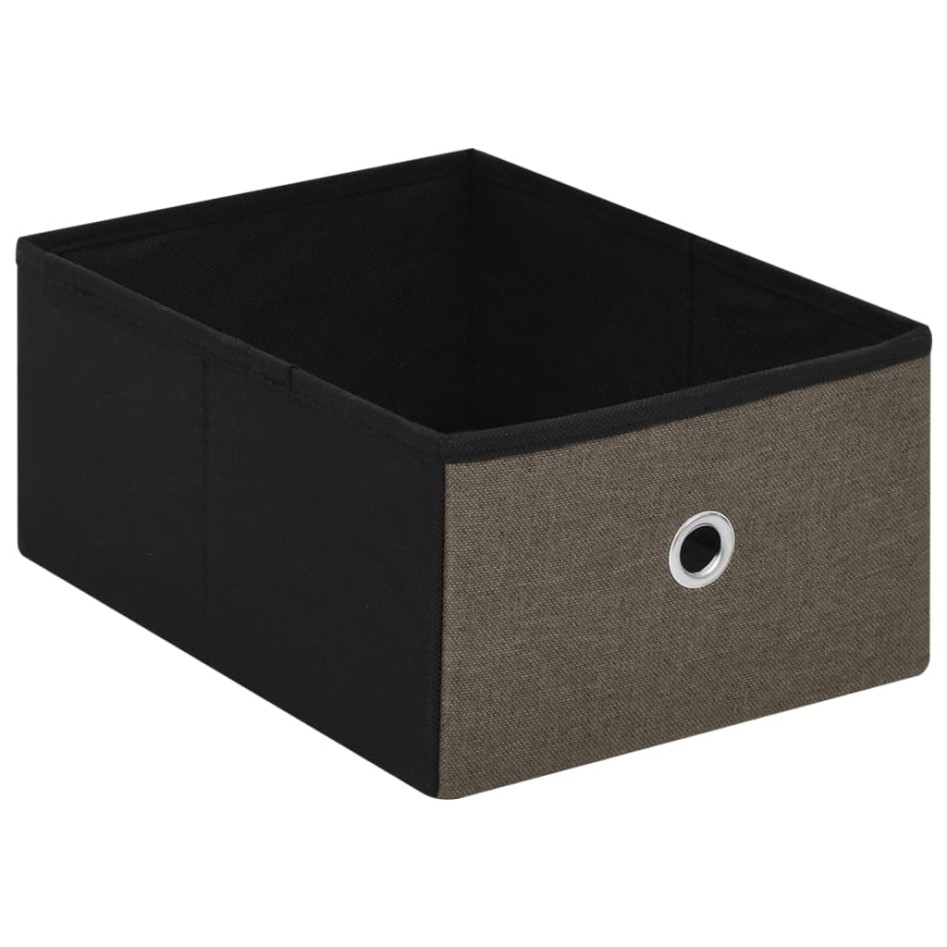 Banco de almacenaje plegable lino sintético marrón 76x38x38