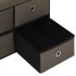 Banco de almacenaje plegable lino sintético marrón 76x38x38