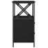 Mesita de noche madera contrachapada negra 34x35,5x70