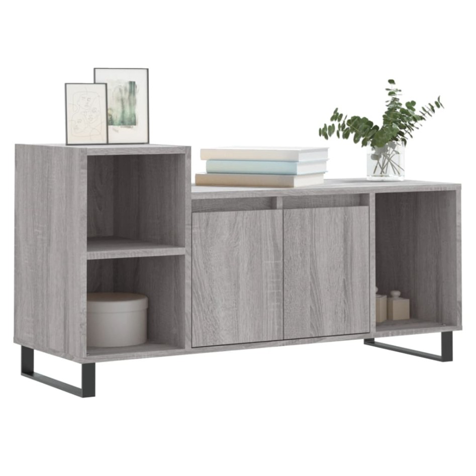 Mueble de TV madera contrachapada gris Sonoma 100x35x55