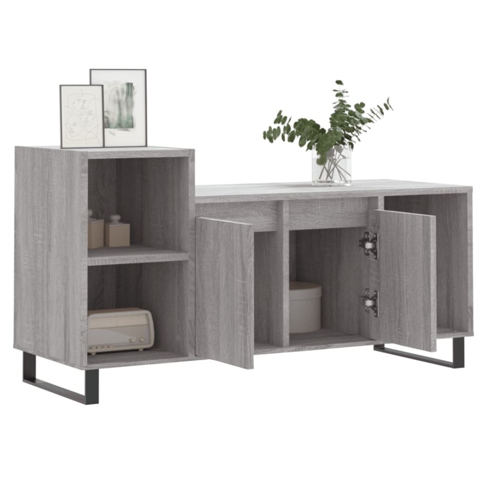 Mueble de TV madera contrachapada gris Sonoma 100x35x55