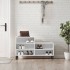 Mueble zapatero madera contrachapada blanco brillo 102x36x60