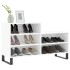 Mueble zapatero madera contrachapada blanco brillo 102x36x60