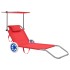 Tumbona plegable con toldo y ruedas acero