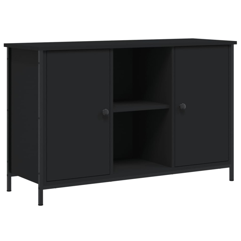 Mueble de TV madera de ingeniería negro 100x35x65