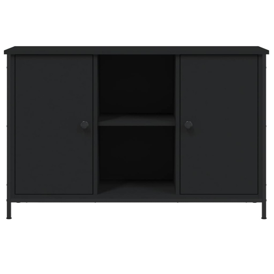 Mueble de TV madera de ingeniería negro 100x35x65