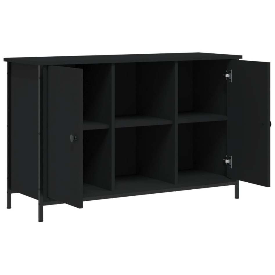 Mueble de TV madera de ingeniería negro 100x35x65