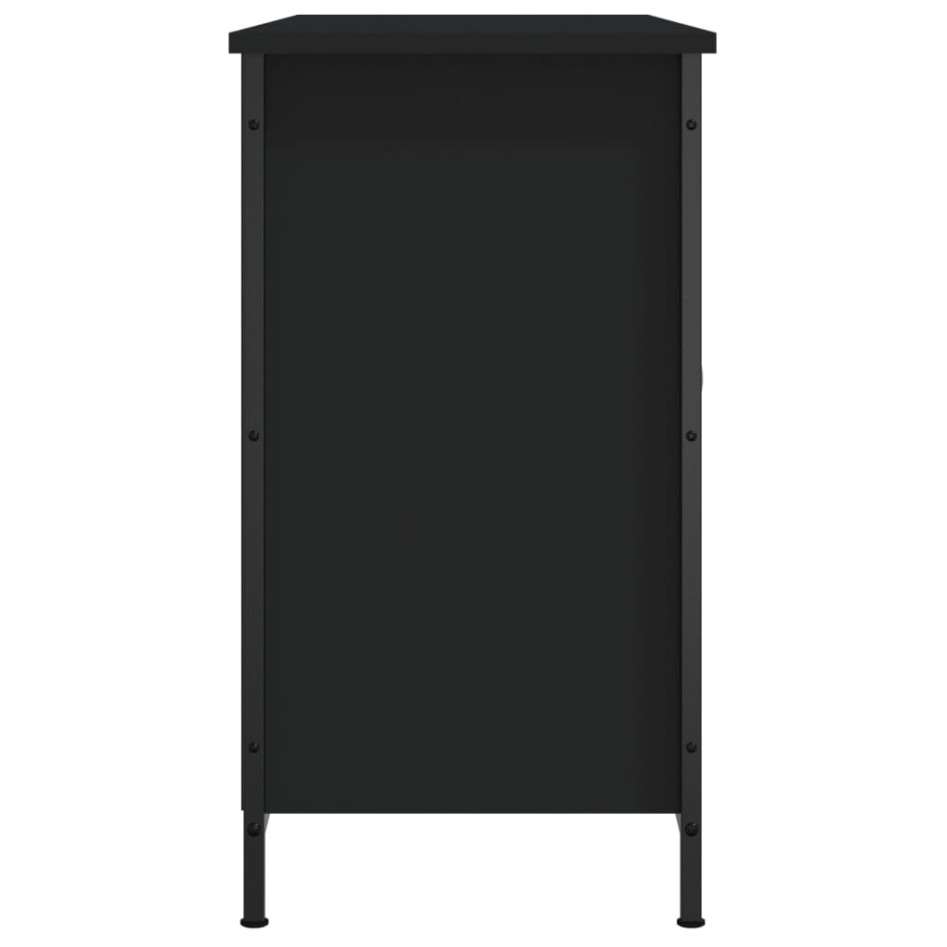 Mueble de TV madera de ingeniería negro 100x35x65