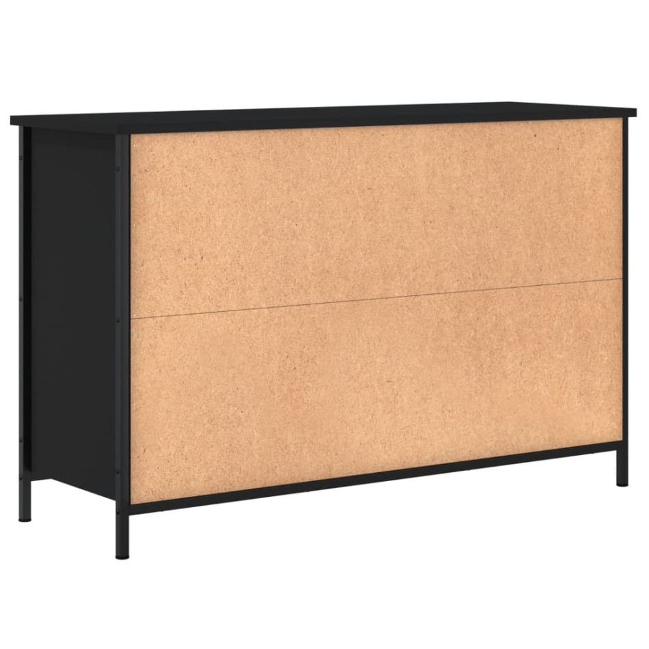 Mueble de TV madera de ingeniería negro 100x35x65