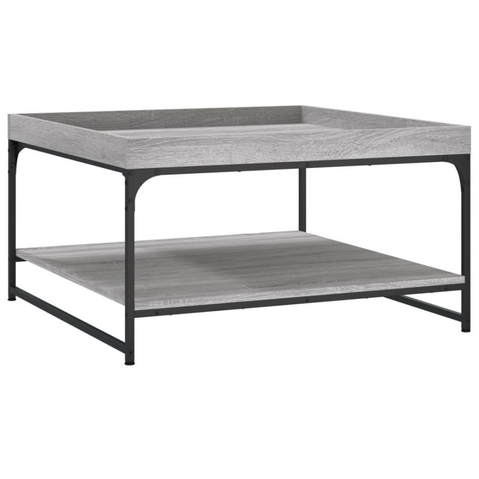 Mesa centro madera ingeniería y hierro gris Sonoma 80x80x45