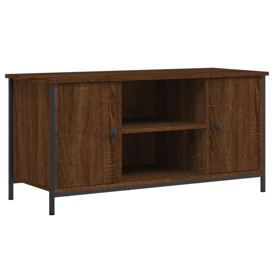 Mueble para TV madera contrachapada marrón roble 100x40x50