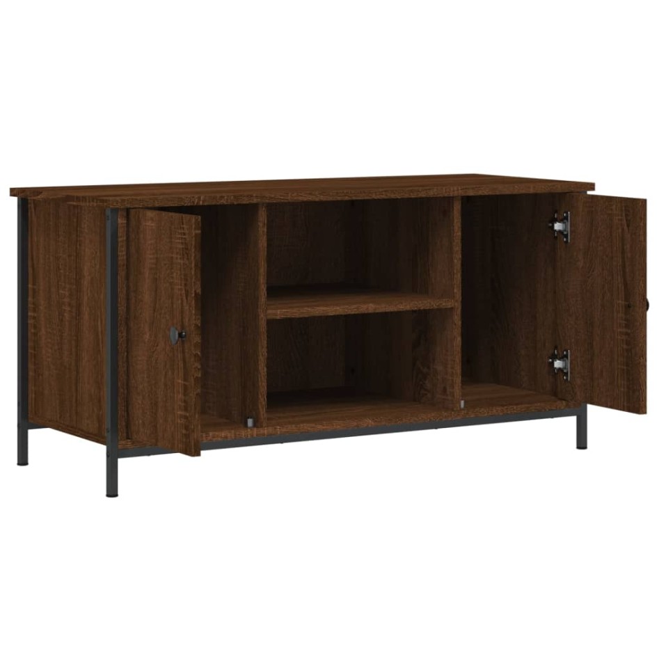 Mueble para TV madera contrachapada marrón roble 100x40x50