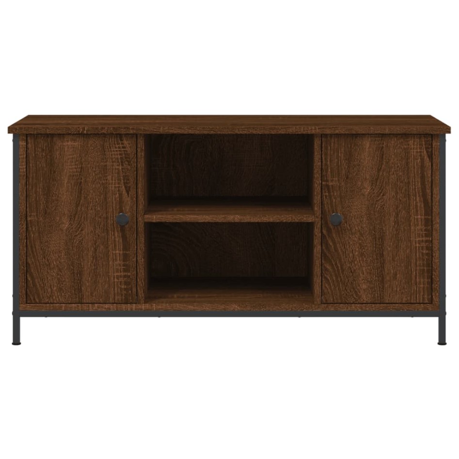 Mueble para TV madera contrachapada marrón roble 100x40x50