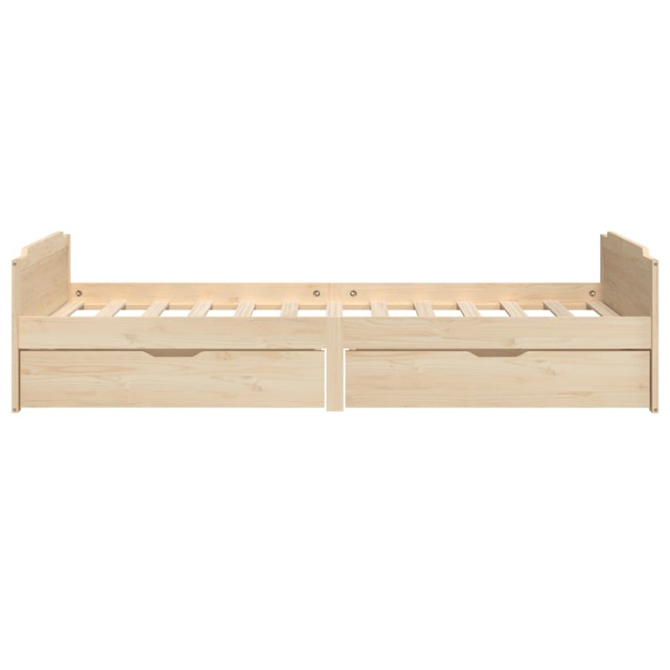 Estructura de cama con cajones madera maciza de pino 90x200