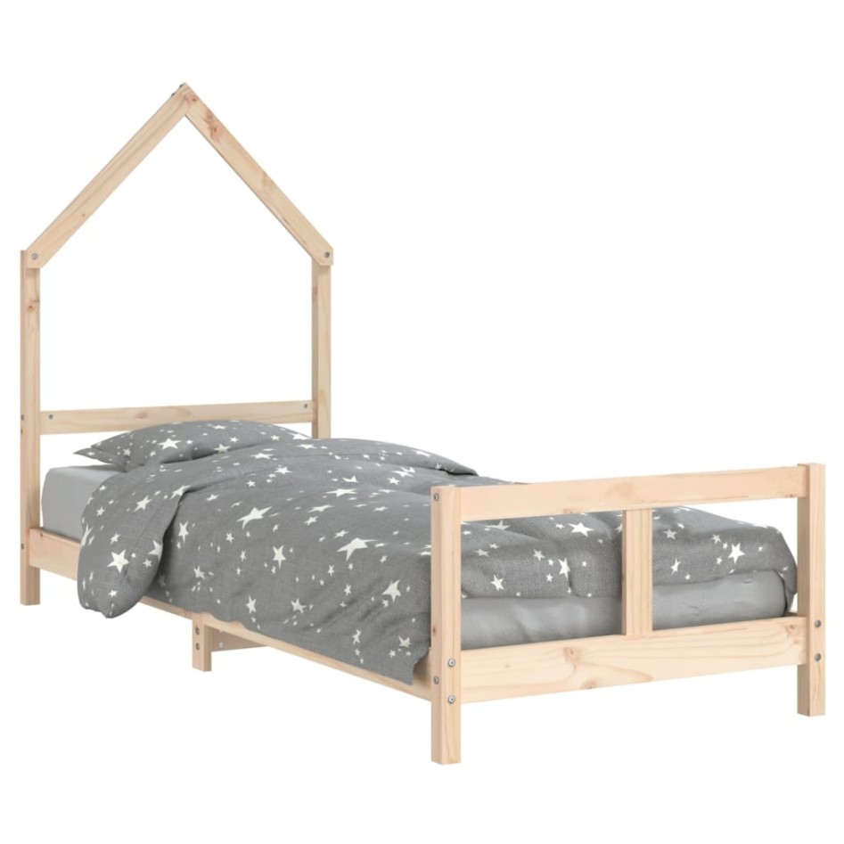 Estructura de cama para niños madera maciza de pino 80x200