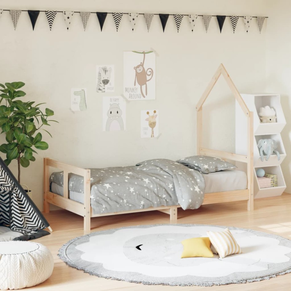 Estructura de cama para niños madera maciza de pino 80x160