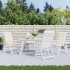 Cojín silla de jardín respaldo alto 4 uds tela crema