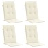 Cojín silla de jardín respaldo alto 4 uds tela crema