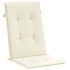 Cojín silla de jardín respaldo alto 4 uds tela crema