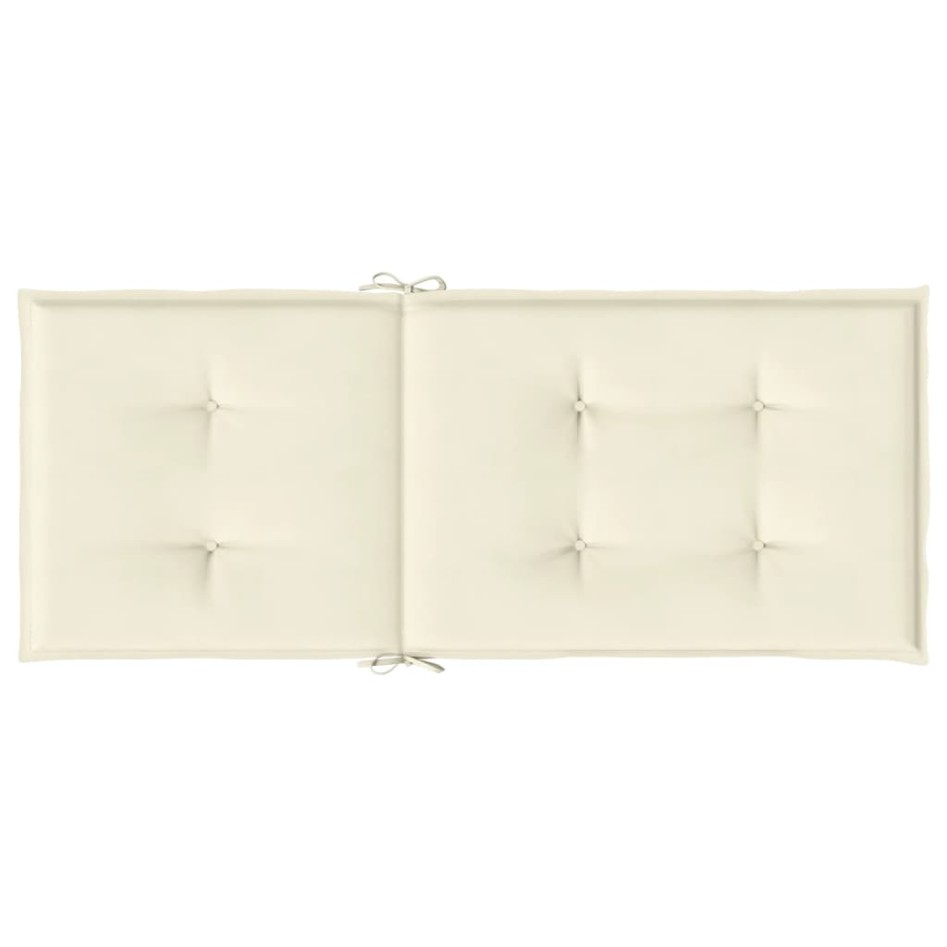 Cojín silla de jardín respaldo alto 4 uds tela crema