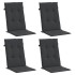Cojín silla de jardín respaldo alto 4 uds tela negro