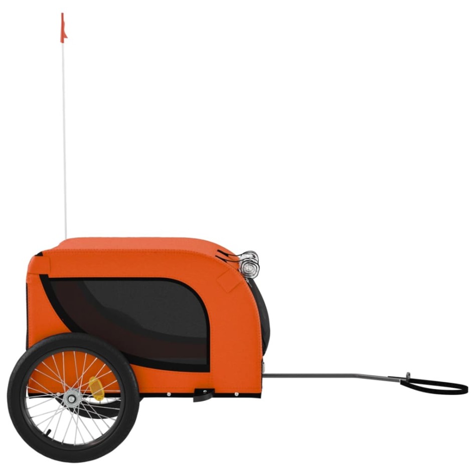 Remolque de bicicleta mascotas hierro tela Oxford naranja