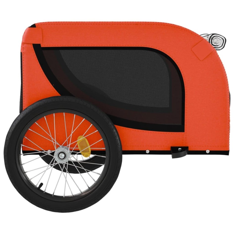 Remolque de bicicleta mascotas hierro tela Oxford naranja