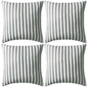 Cojines para exterior a rayas 45x45 cm gris 4