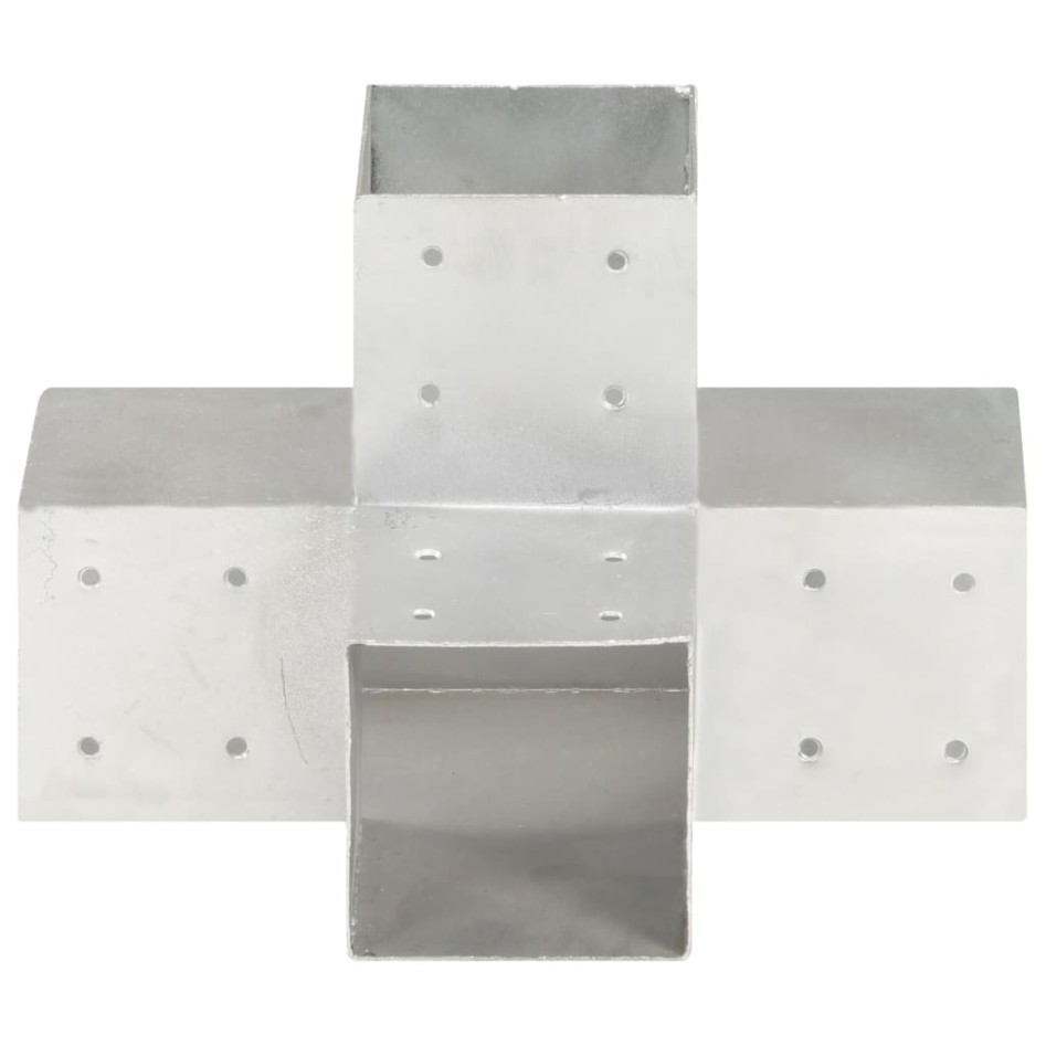 Conectores de postes en X 4 uds metal galvanizado 101x101