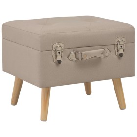 Taburete de almacenamiento 40 cm beige de