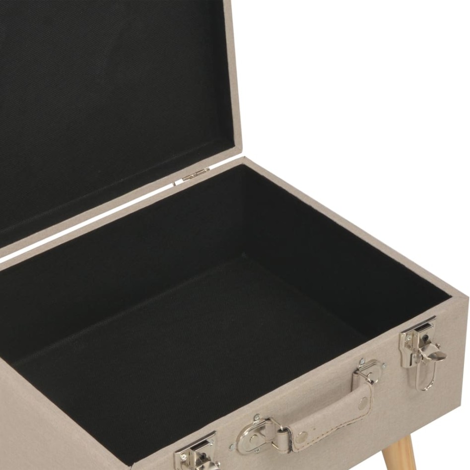 Taburete de almacenamiento 40 cm beige de