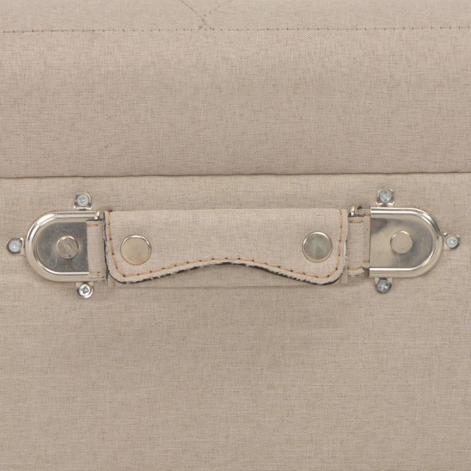 Taburete de almacenamiento 40 cm beige de