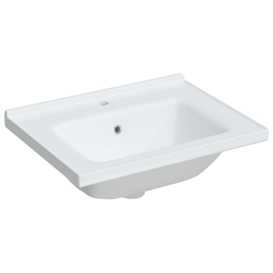 Lavabo de baño rectangular cerámica blanco 61x48x19,5