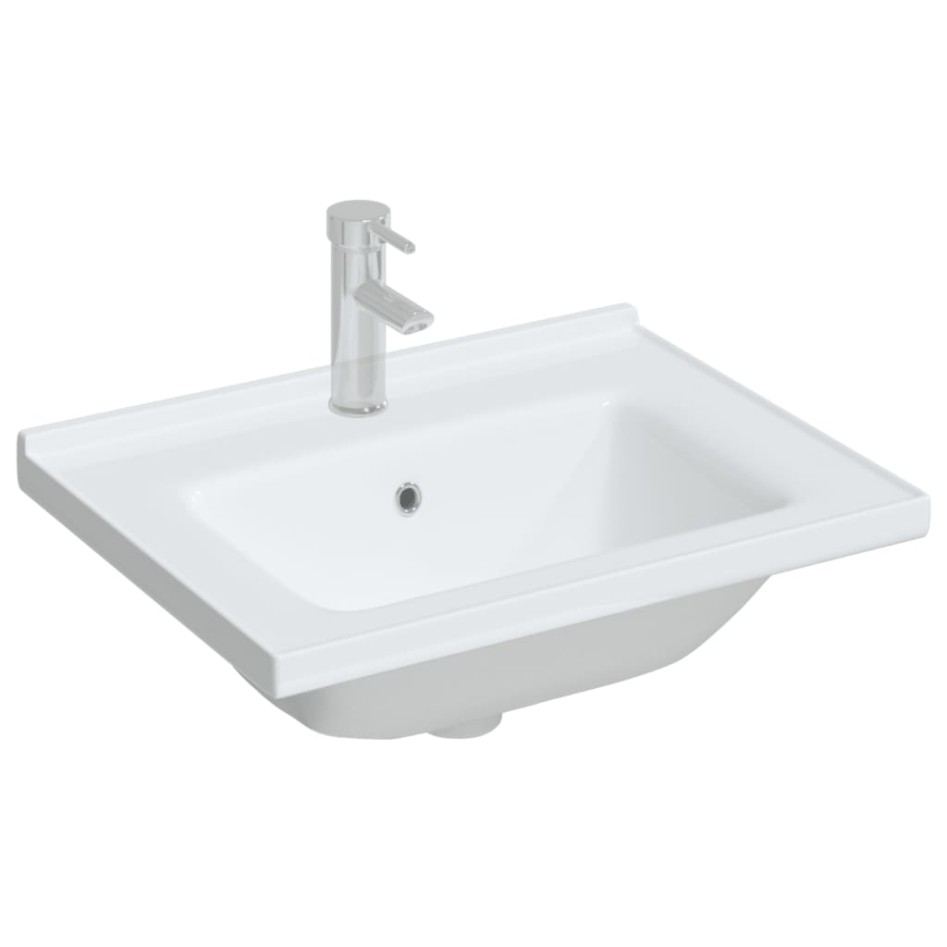 Lavabo de baño rectangular cerámica blanco 61x48x19,5