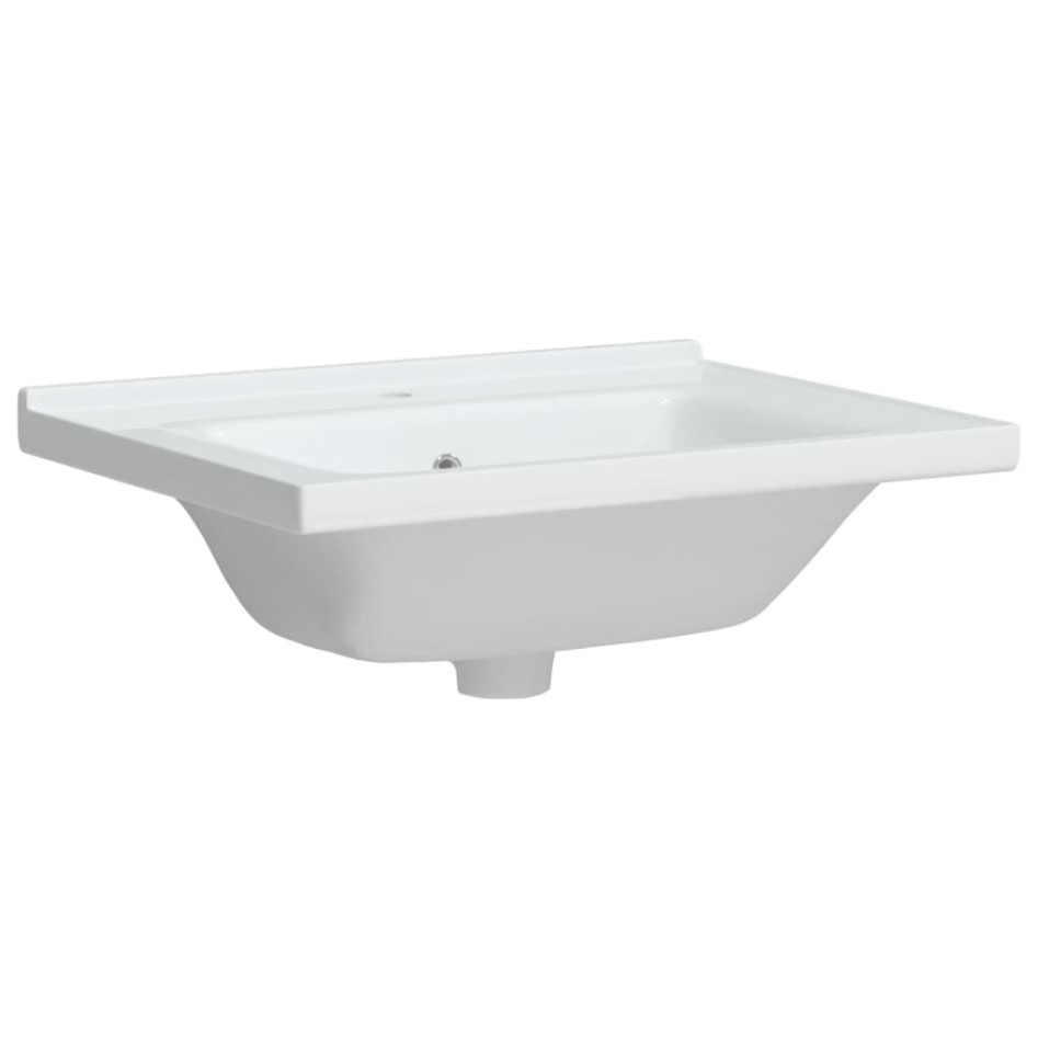 Lavabo de baño rectangular cerámica blanco 61x48x19,5