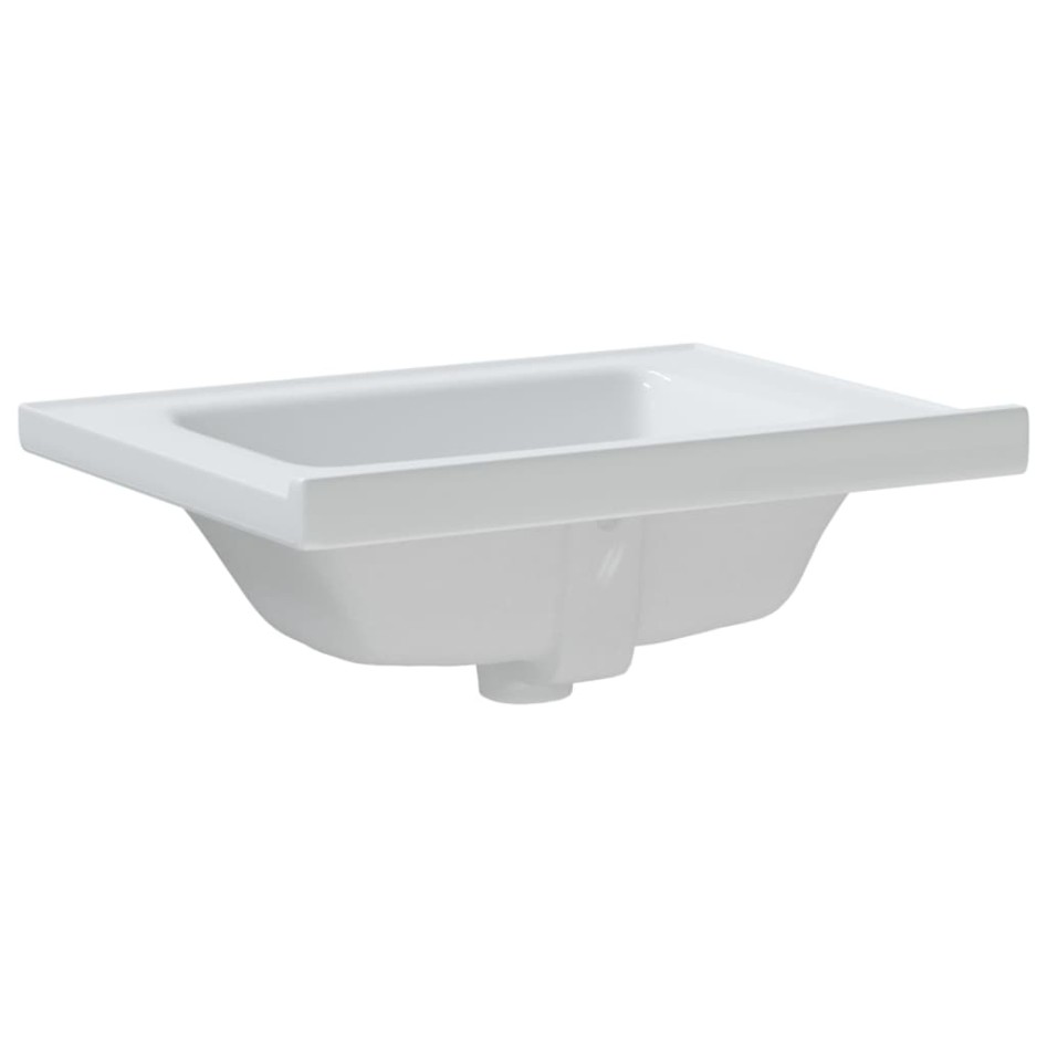 Lavabo de baño rectangular cerámica blanco 61x48x19,5