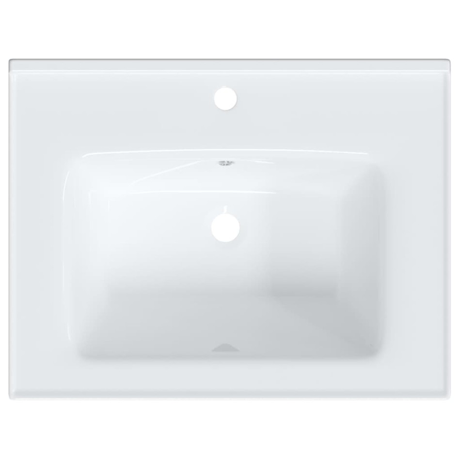 Lavabo de baño rectangular cerámica blanco 61x48x19,5