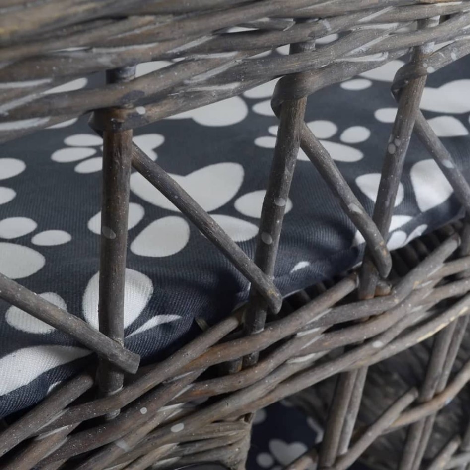 Casa/cama/ rascador para mascotas de sauce con cojín