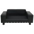 Sofá para perros felpa y cuero sintético negra 81x43x31