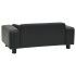 Sofá para perros felpa y cuero sintético negra 81x43x31