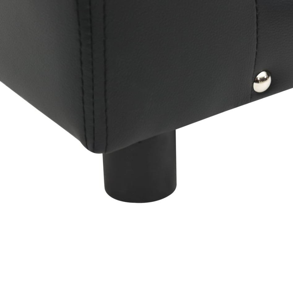 Sofá para perros felpa y cuero sintético negra 81x43x31