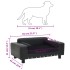 Sofá para perros felpa y cuero sintético negra 81x43x31