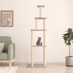 Rascador para gatos con postes de sisal gris claro 183 cm