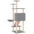 Rascador para gatos con postes de sisal gris claro 153