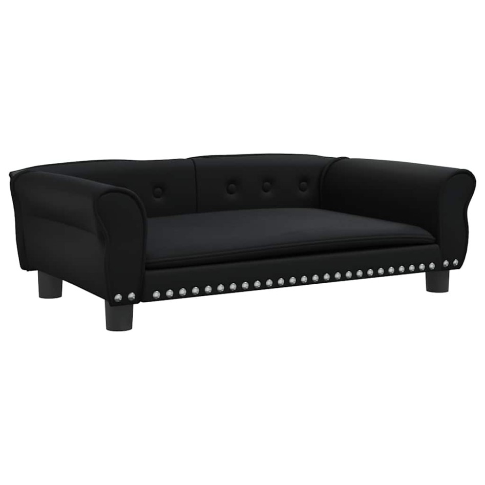 Cama para perros de cuero sintético negra 95x55x30