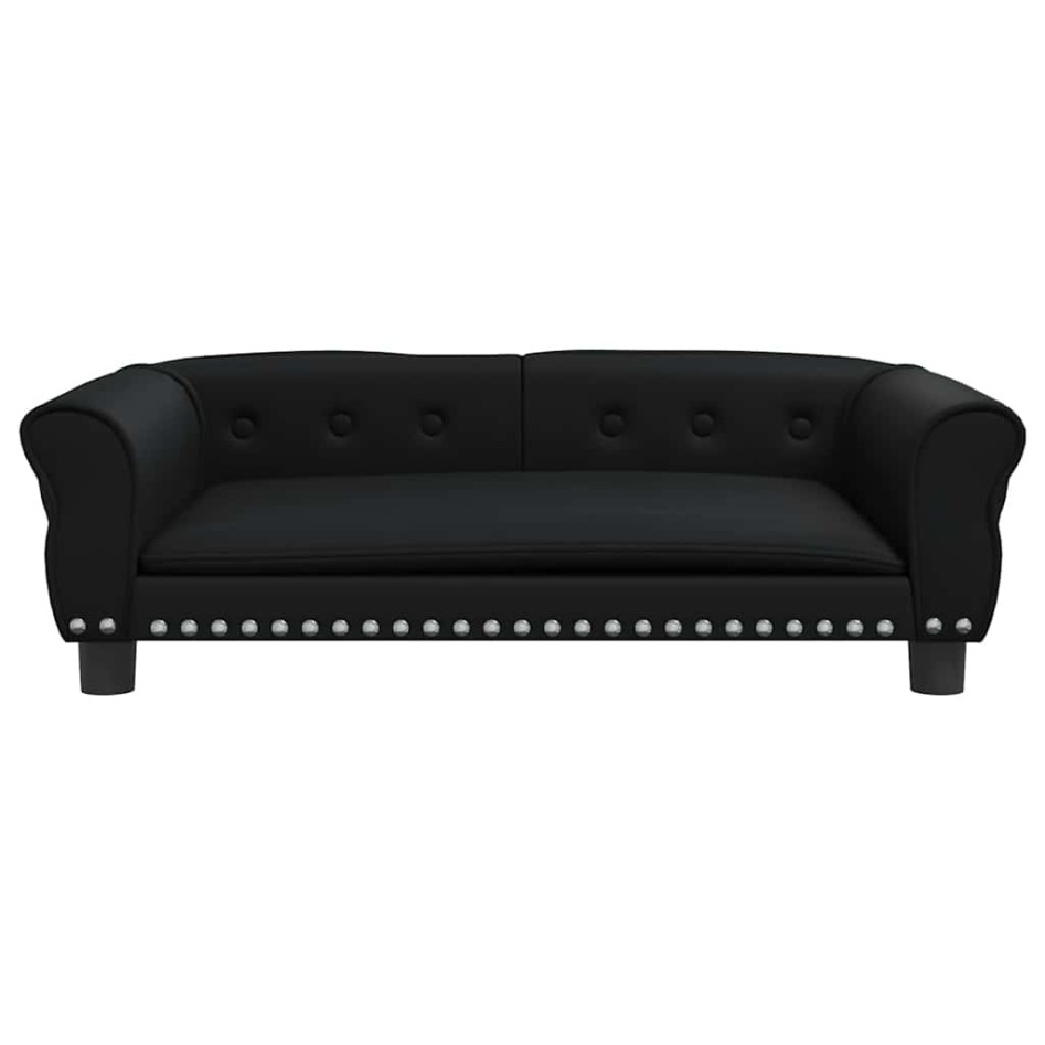 Cama para perros de cuero sintético negra 95x55x30